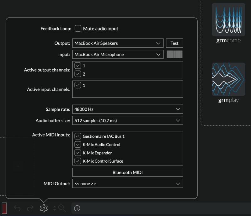 GRM Tools Atelier Audio Midi Setup